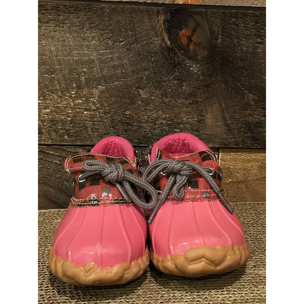 Sperry Pink Plaid Duckie shoes‎ steel shank Girl's 12